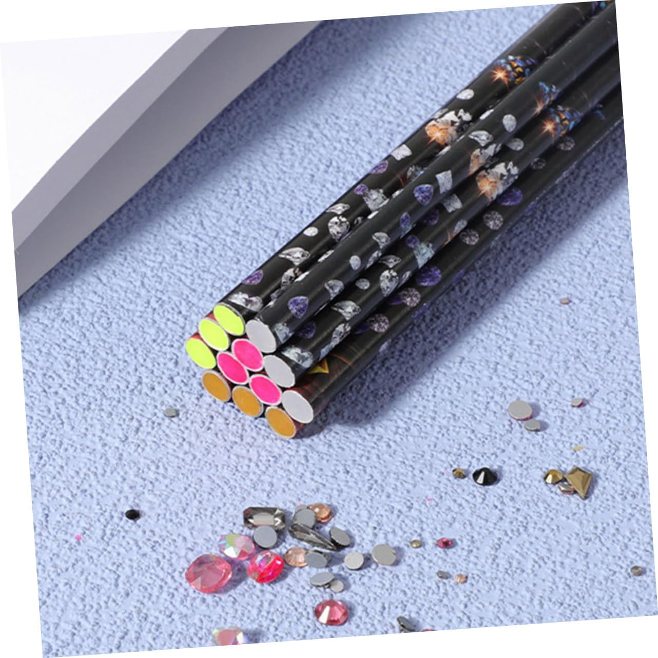 CTIRCHIU 4Pcs Stipple Crayons Nail Design Rhinestone Picker Pen Nail Art Tools for Diy Manicure image number 4