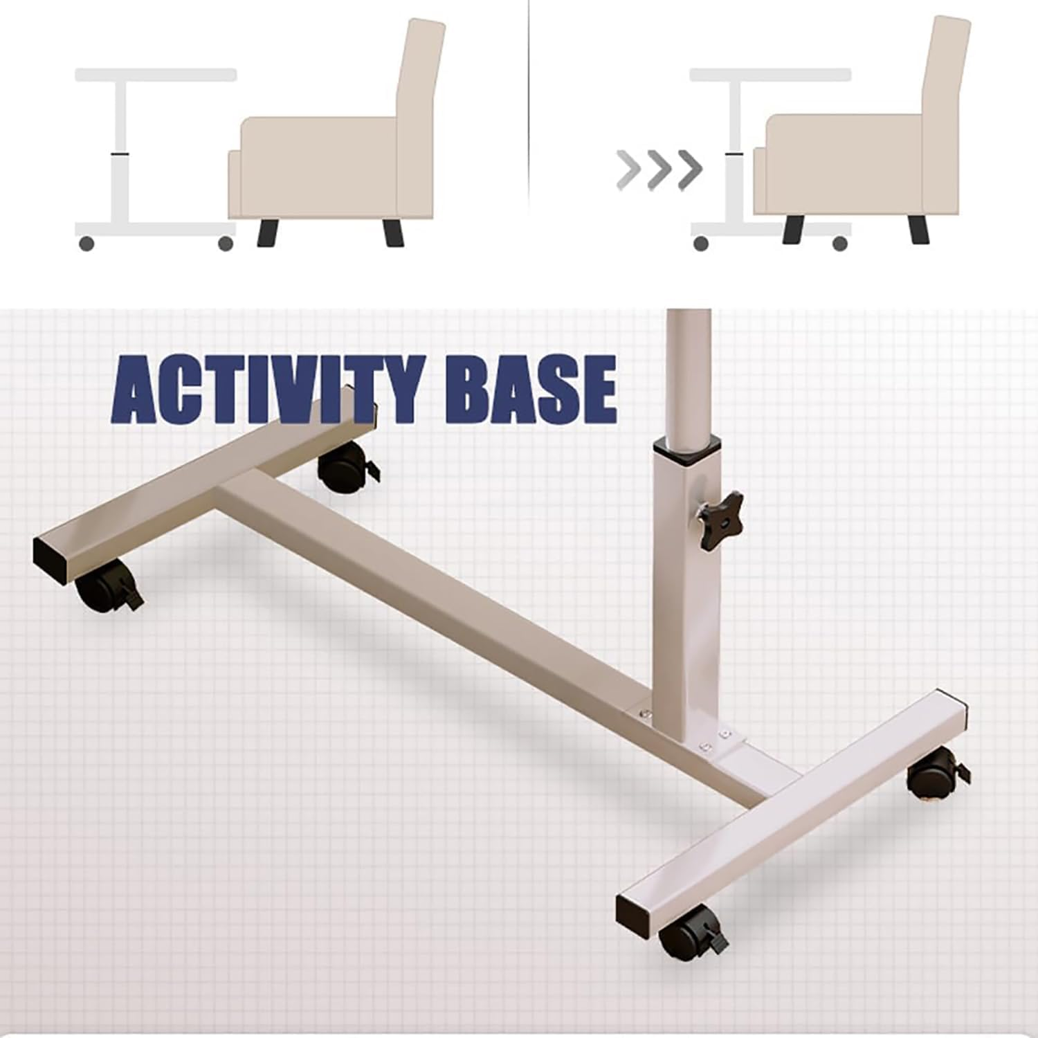Lifting and Rotating Laptop Desk, Movable Bedside Tables with Rollers for Home and Office, Adjustable Computer Stand Couch Desk Table with Tiltable Tables Sofa Coffee Side Table image number 2