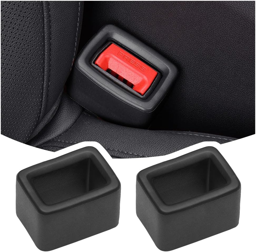 OFBAND 2PCS Seat Belt Buckle Holder and Protector,Silicone Seat Belt Buckle Cover Suitable for Kids,Height Increasing Car Seat Buckle Guard,Universal Car Accessories for Seat Belt Buckles (Red)