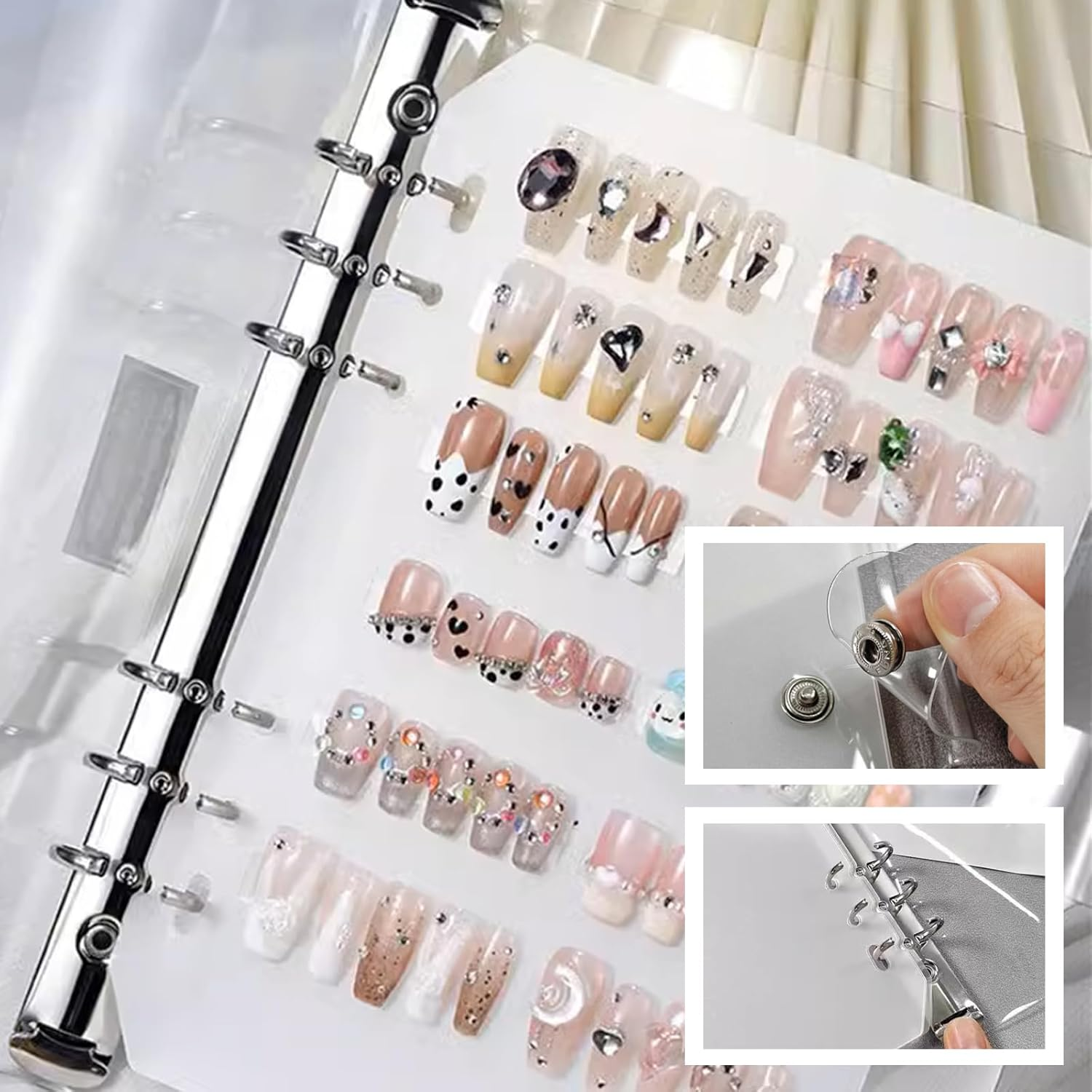 Generisch A5 False Nail Storage Box Nail Organizer with 6 Nail Strips Display Box image number 1