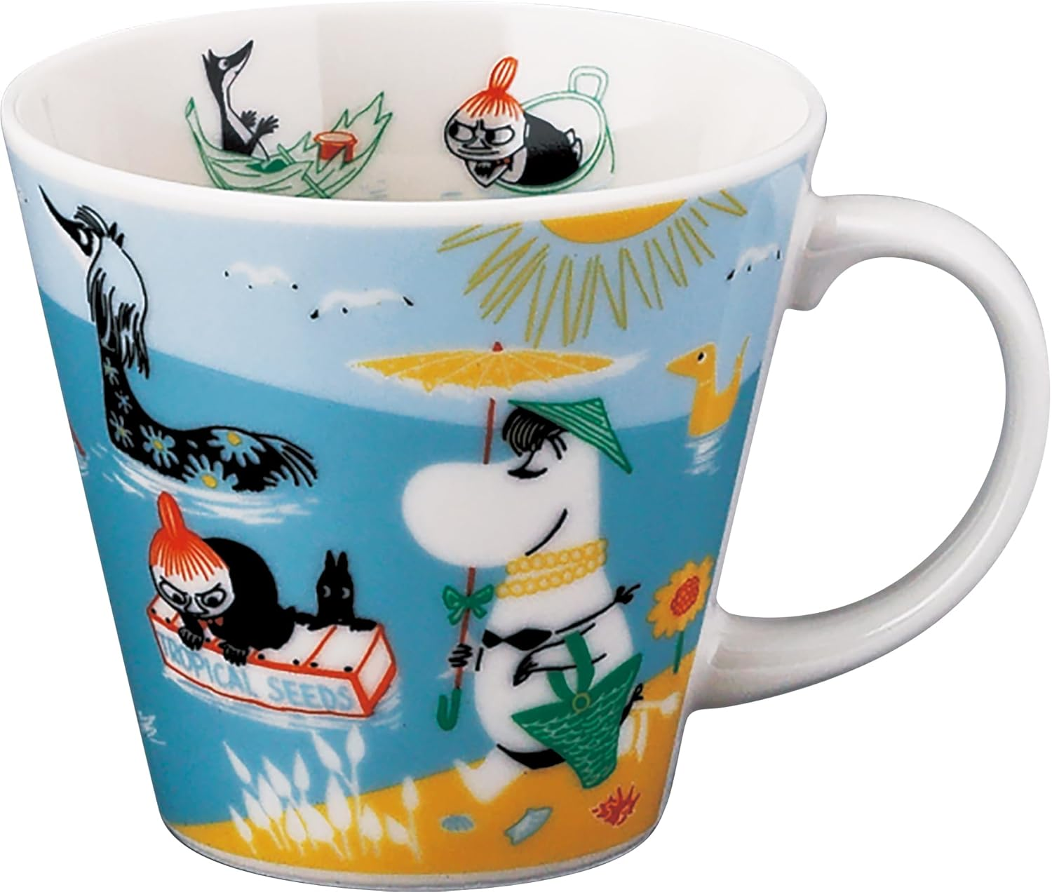Moomin MM9602-11 Four Seasons Series Mug (Summer) Diameter 3.7 Inches (9.5 Cm), Height 3.3 Inches (8.5 Cm), 11.2 Fl Oz (340 Ml), Present, Made in Japan image number 1