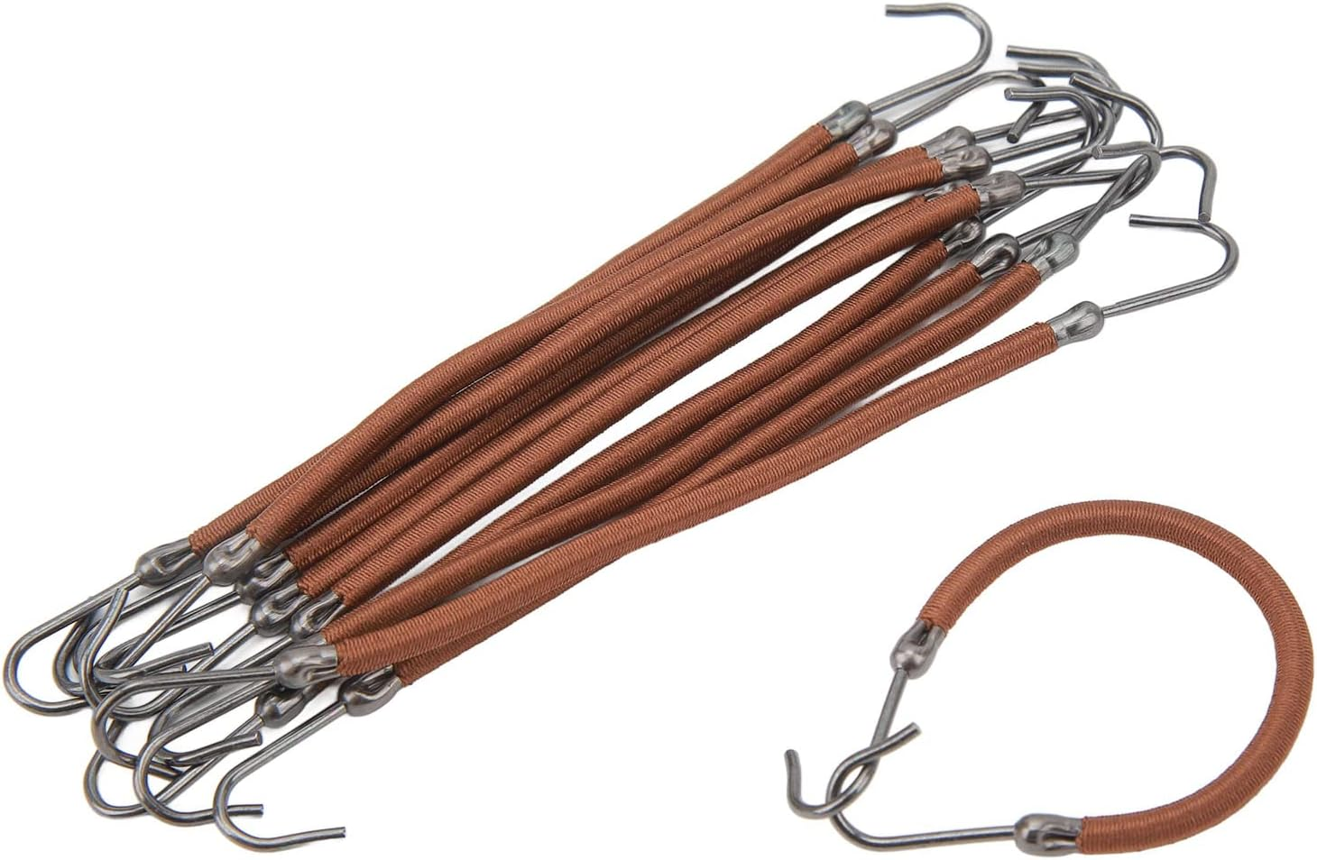Hair Tie Hook, 10Pcs Professional Elastic Style Ponytail Holder Hook Safe for Women for Office Work (Brown) image number 5