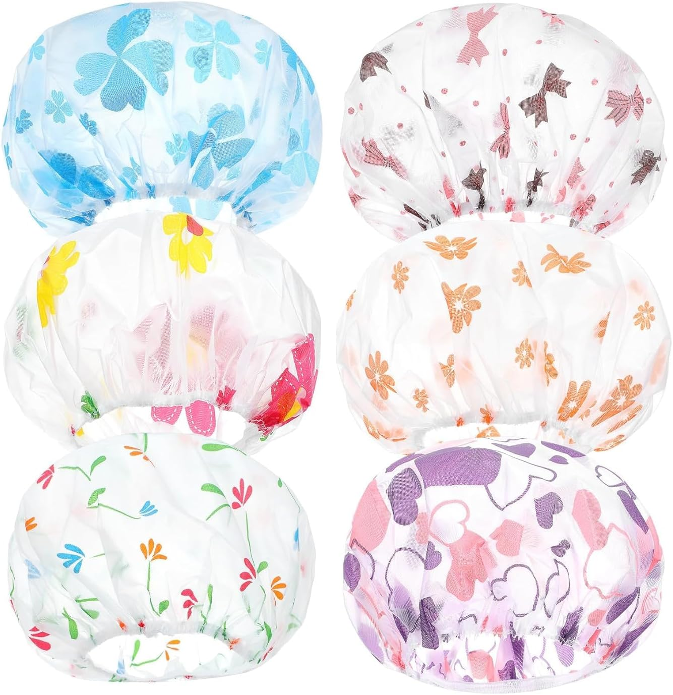 Shower Cap for Kids, 26-28 Cm Reusable Baby Shower Cap with Elastic & Sanded Imprint Design for Girls, Boys, Women, Bathroom, Makeup, Travel (Multi-Colored) image number 1