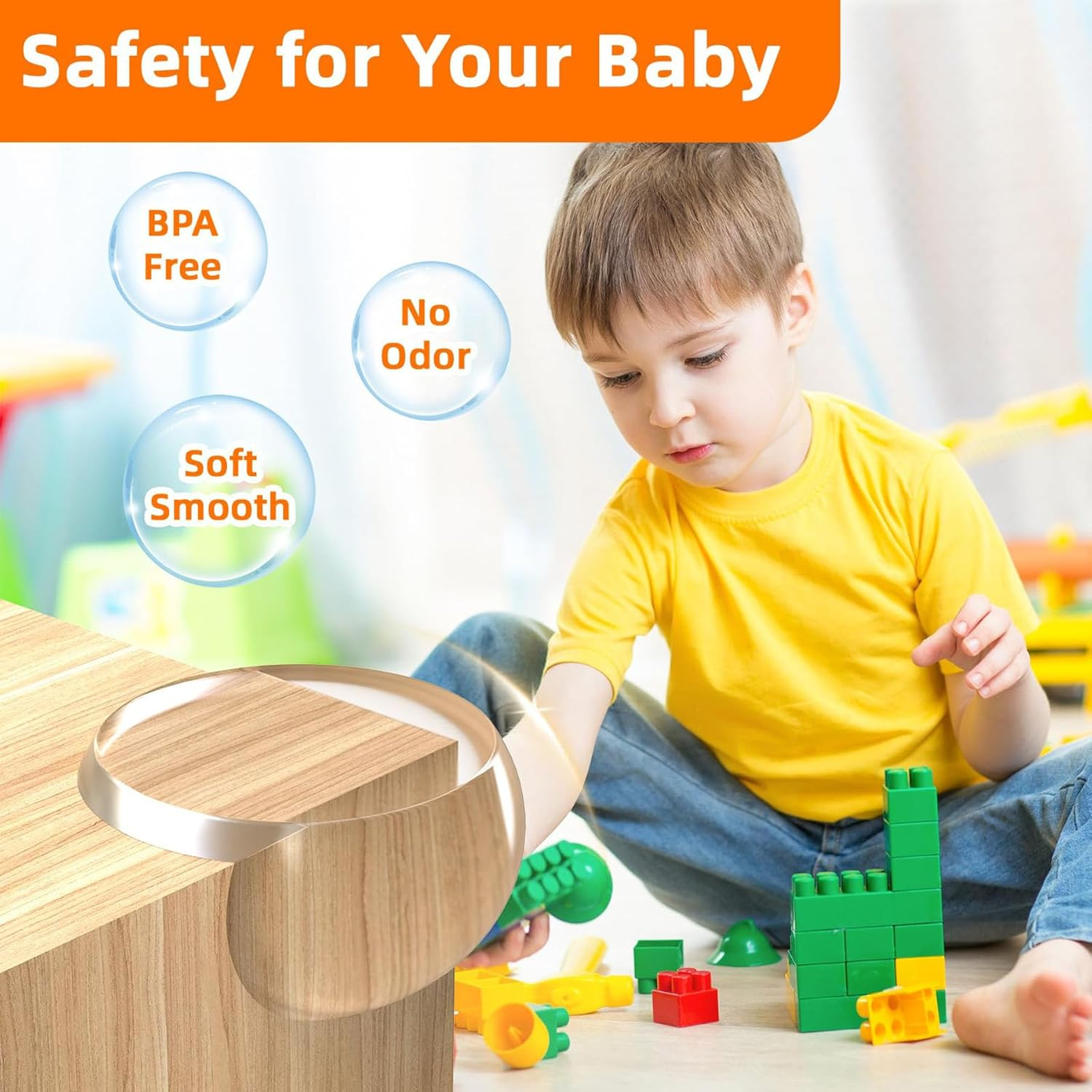 12 Pack Corner Protector for Baby, Clear Furniture Corner Guard & Edge Safety Bumpers for Table Edges & Sharp Corners - Baby Proofing (Round) image number 3