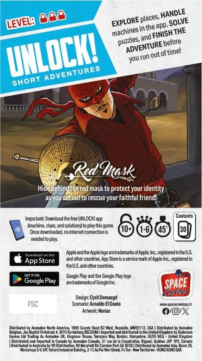 SPACE Cowboys | Unlock! Short Adventures 7: Red Mask | Escape Room Card Game | Ages 10+ | 1-6 Players | 45 Minutes Playing Time image number 3