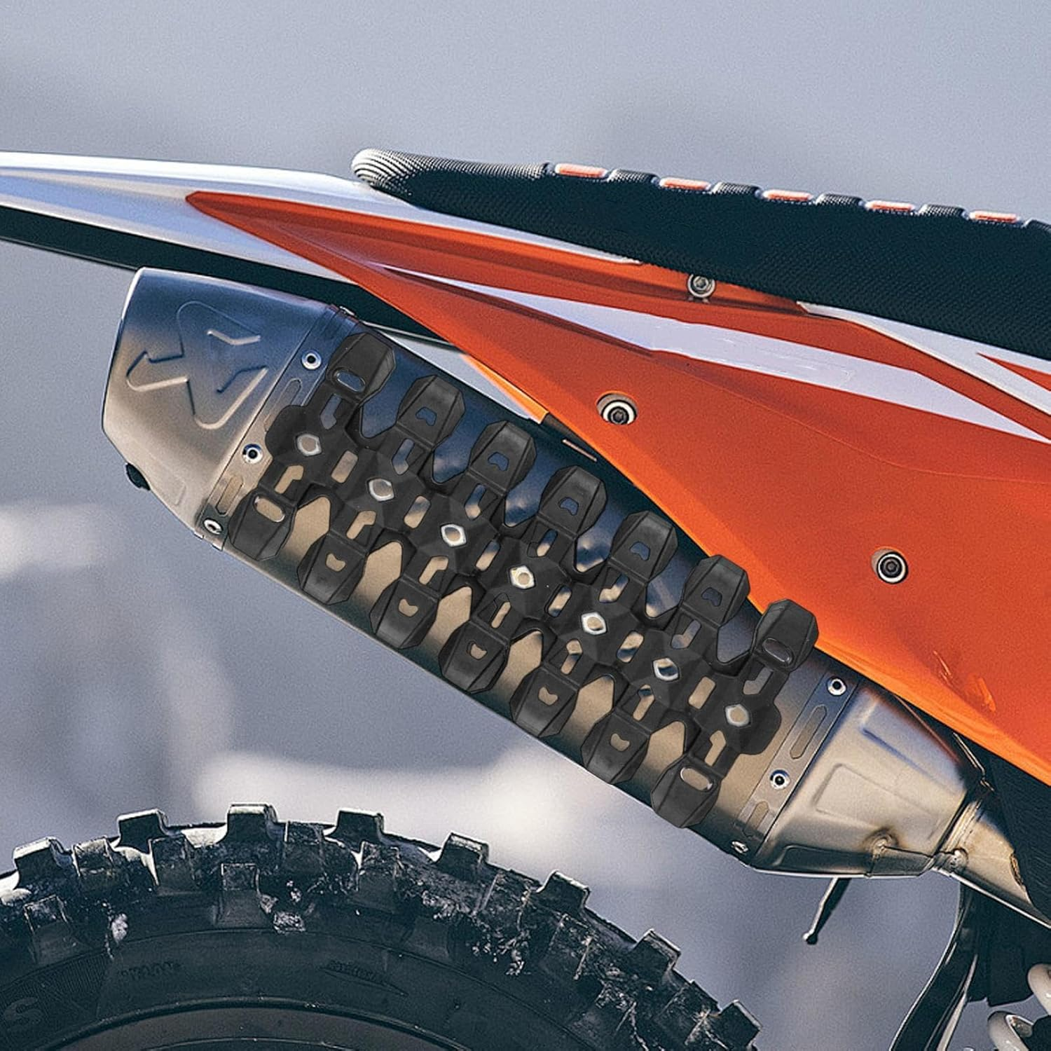 Motorcycle Exhaust Pipe Cover | Exhaust Heat Shield Protector | Lightweight Heat Resistant Exhaust Shield Muffler for off Road, ATV, Exhaust Pipe - Red image number 7