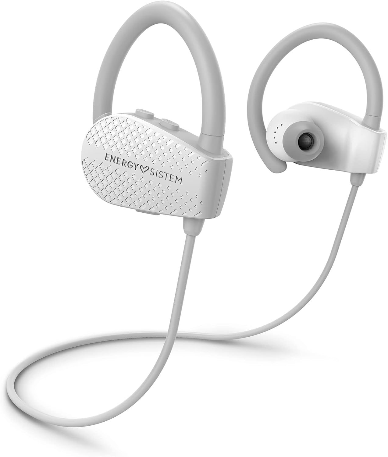 Energy Sistem Earphones Bluetooth Sport 1+ Snow (Headphones Bluetooth 5.1, Voice Assistant for Voice Control, Secure-Fit System, Sweat-Protected) - White image number 4
