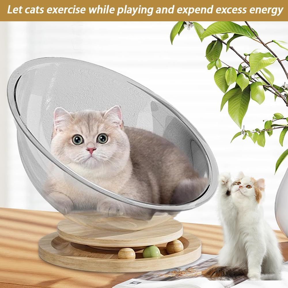 Space Capsule Cat Bed, Modern Cat Pod Bed for Indoor Pets, Minimalist Design, Simple Assembly, Cozy Retreat for Feline Friends, Density Board L image number 4