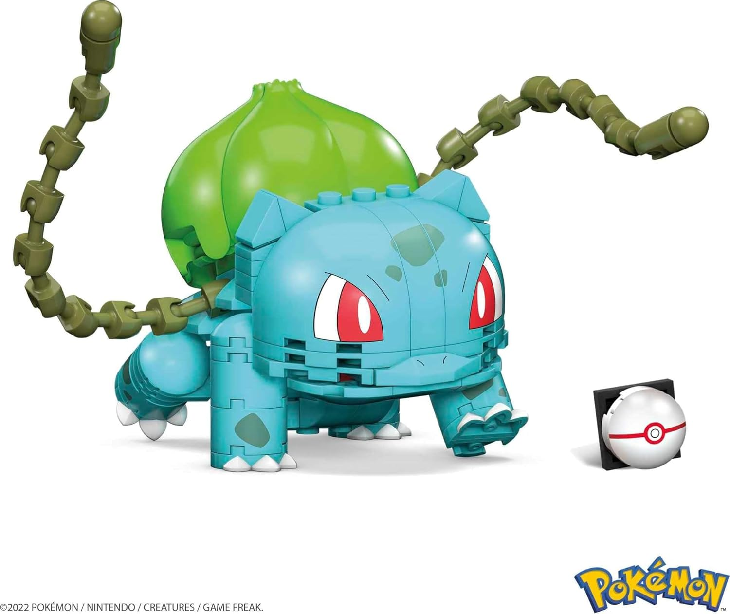 MEGA Pokemon Action Figure Building Toys, Bulbasaur with 175 Pieces, 1 Poseable Character, 4 Inches Tall, Gift Ideas for Kids image number 6