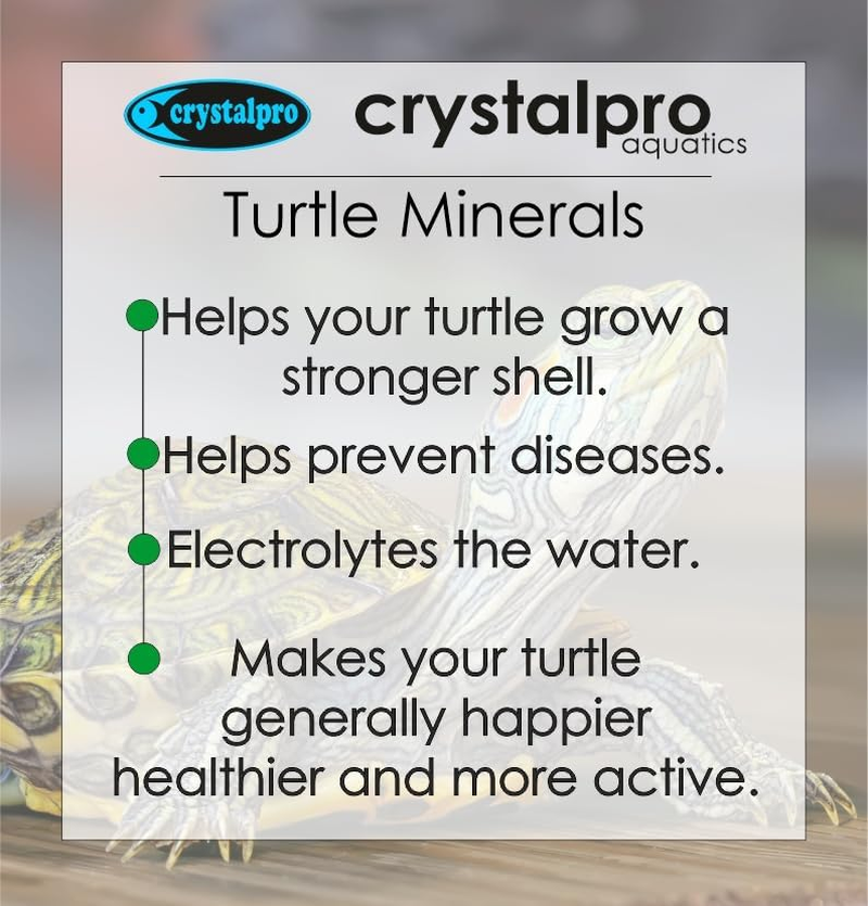 Crystalpro Turtle Minerals 4.22 Oz - Helps Grow a Better Shell and Improves General Health - Mineral Additive for Turtles- Aquarium Salt for Freshwater Tanks - Calcium for Turtle image number 4