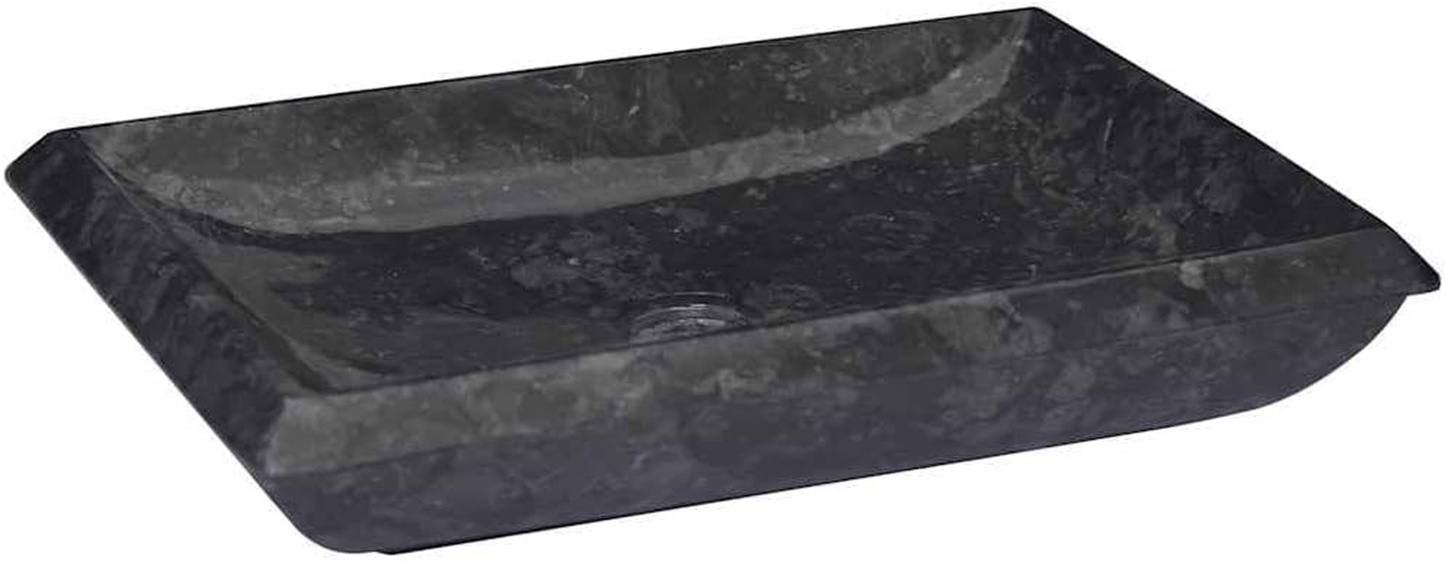 Vidaxl Black Marble Sink - Handcrafted, Exquisite Design for Modern Bathroom/Washroom Decor - Easy to Maintain - 50X35X10Cm image number 1