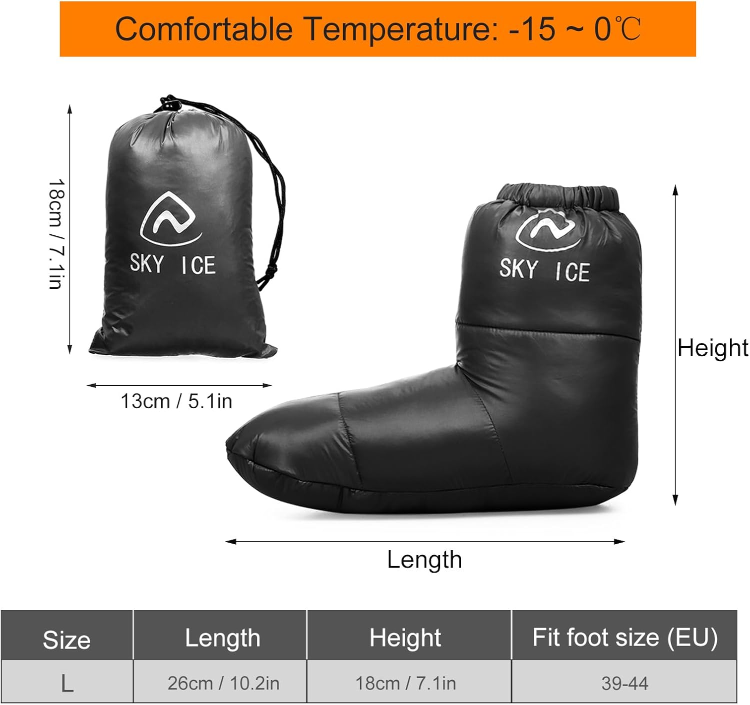 Xinyee down Booties Camping Slippers Winter Warm Duck down Slippers Boots -15~0℃ Home Outdoor Camping Shoes Footwear for Men Women image number 1
