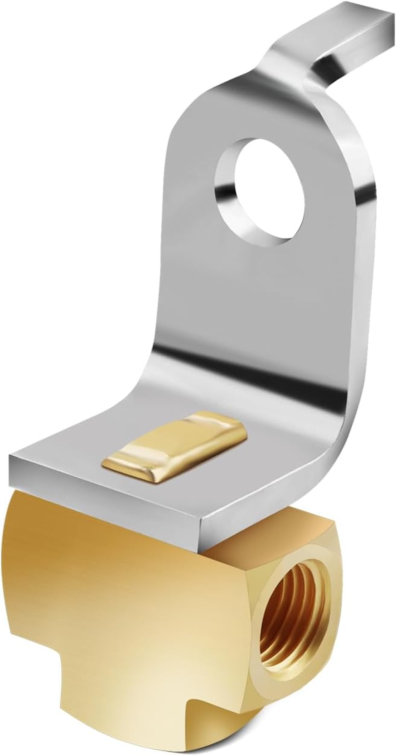 3-Way Brake Line Tee with Mounting Bracket,Brass Brake Line Fittings 3/16" for 3/8"-24 Threads Maintaining Brake System,Universial Brake Line Fittings for Fuel Line,Liquid Line image number 4