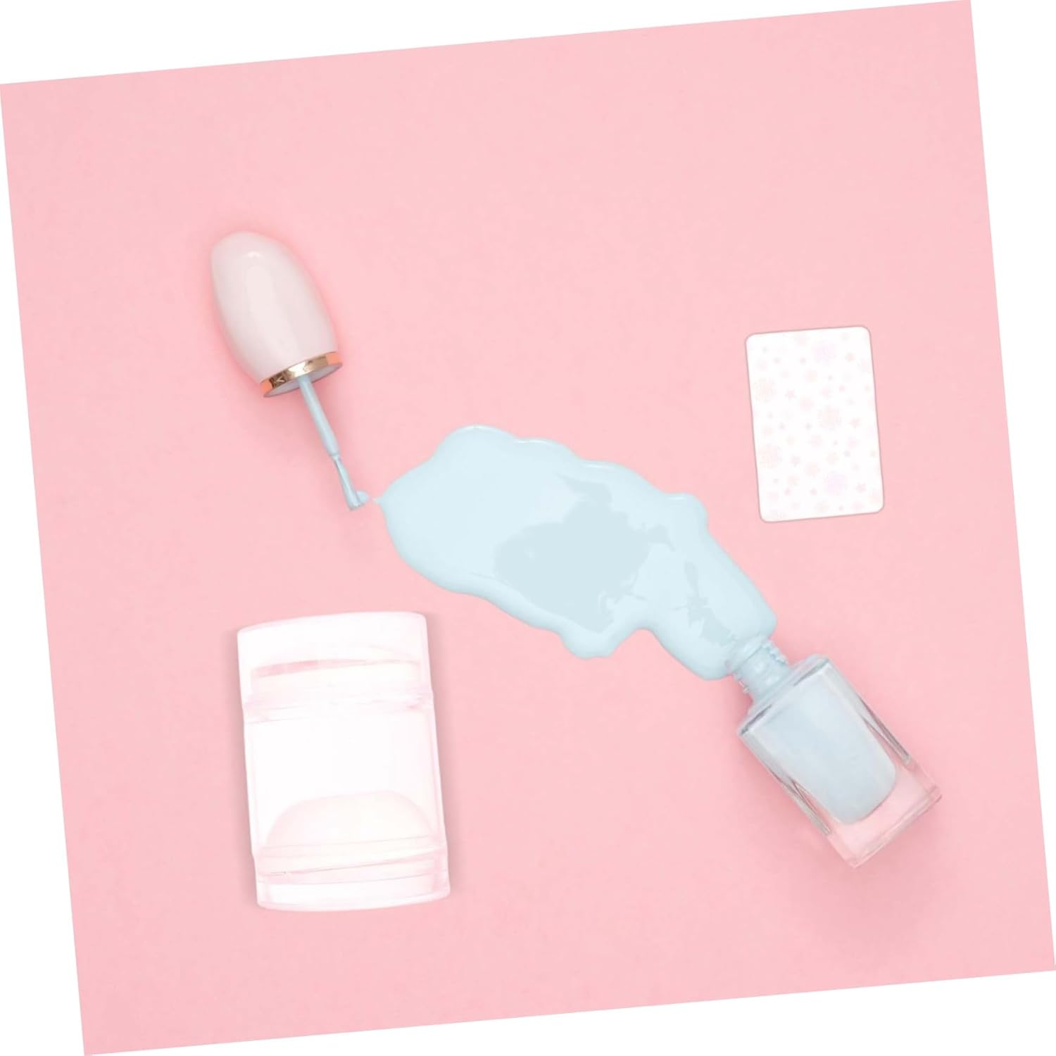 COMPUKAS Nail Stamper Set with Dual Head Design Transparent Silicone Manicure Template Plate for Creative Nail Art Durable Stamping Tools for Elegant Patterns and Versatile Styles image number 1