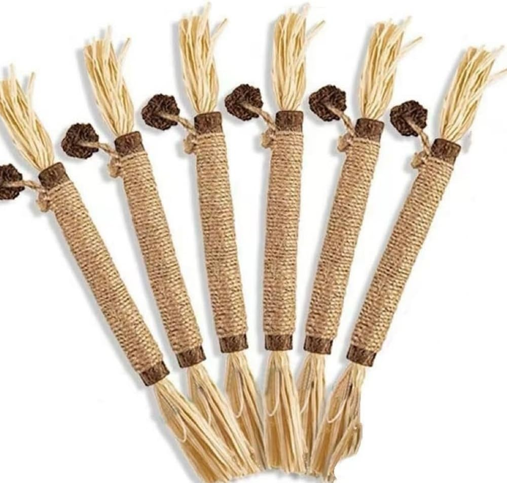 Silver Vine Stick Cat Toys, 6-Piece Set &ndash; Cat Molar Sticks for Indoor Self-Amusement and Boredom Relief, Bite-Resistant Mint Toys for Teeth Cleaning and Interactive Play image number 5