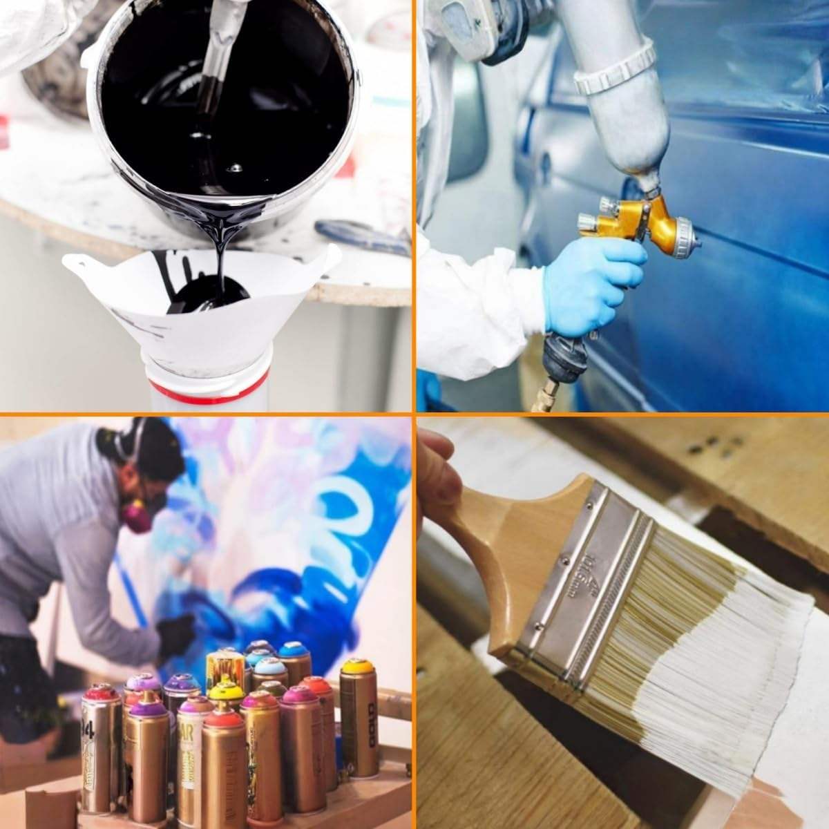 100 PCS Paint Paper Strainers Paint Filter with Fine Nylon Mesh for Automotive,Ywbfove Paint Filter Strainer Replacement for Art Painting,Spray Guns, Arts & Crafts White,Paint Funnel image number 5