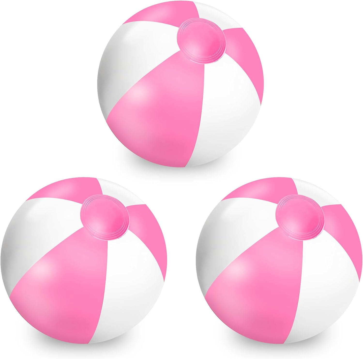 Whaline 3Pcs Inflatable Beach Ball 16'' round Pool PVC Balls Cute Game Toys for Summer Hawaiian Tropical Theme Beach Party Decor image number 1