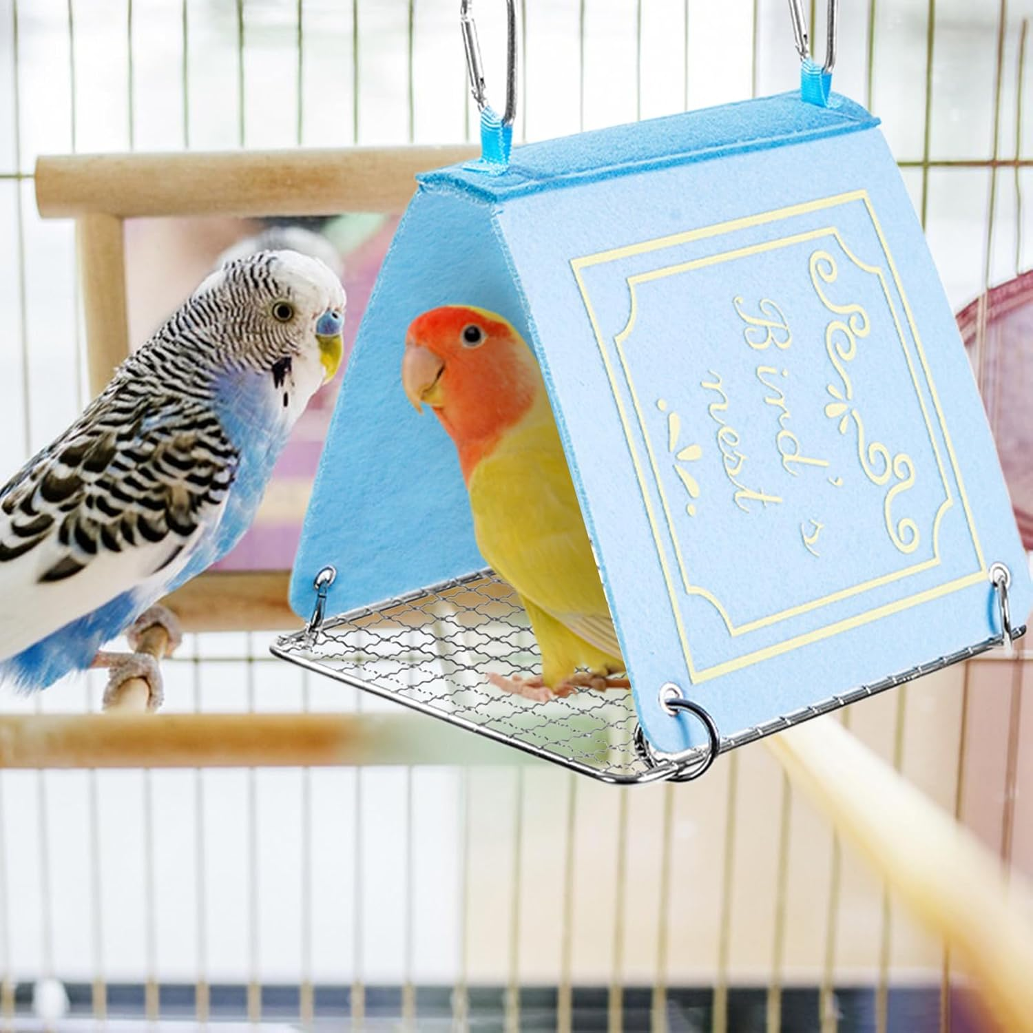 Bird Bed for Cage - Bird House Cockatiel Nest Hammock - Book Nest Perch House Parakeet Cage Accessories for Macaw Finch Conure Cockatoo Canary Cockatiel Lovebird Sleeping image number 5