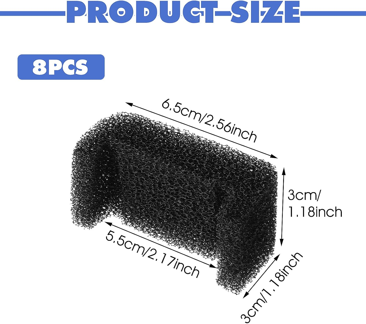 Pack of 8 Drinking Fountains Foam Filter Replacement Filter Sponge Filter for Cat Fountain, Foam Filter for Pet Fountain, Water Fountain for round or Square Flower Fountain image number 5