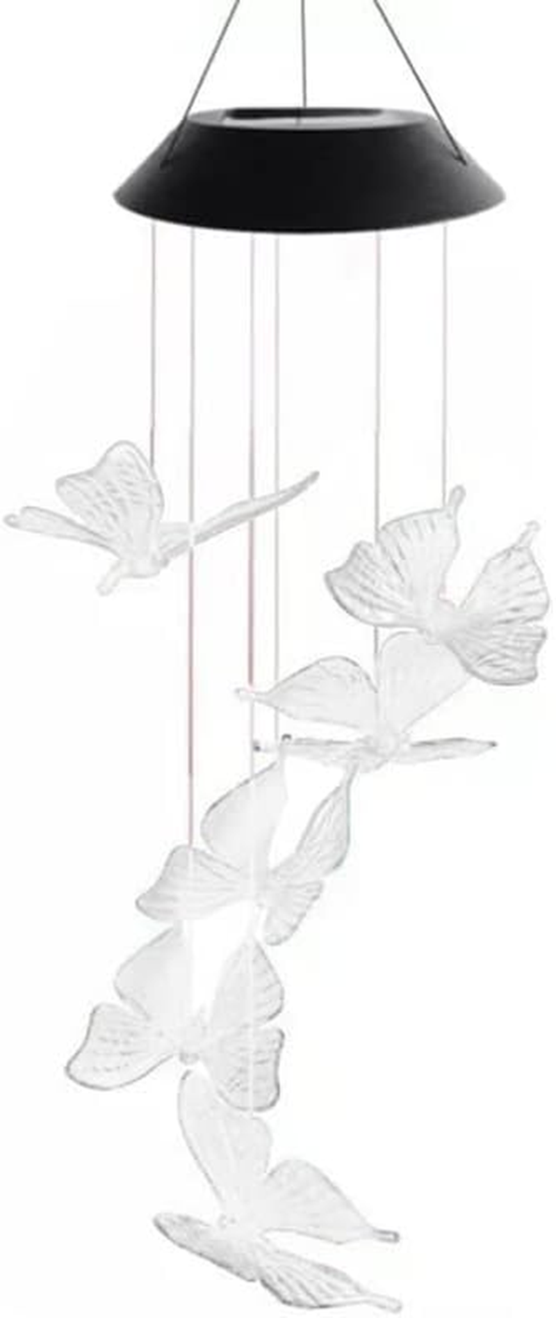 Colour Changing Wind Chimes LED Light Hanging Decor Outdoor Solar Powered Garden, Durable Crystal Ball Design, Night Glow, Easy Installation, 6-12 Hours Working Time