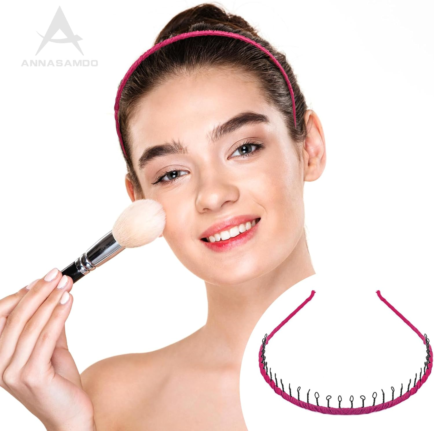 Pack of 10 Unisex Hair Bands Hair Bands Wave Metal Headband with Non-Slip Teeth Elastic Headband for Men Women for Outdoor Sports Yoga (10 Colours) image number 5