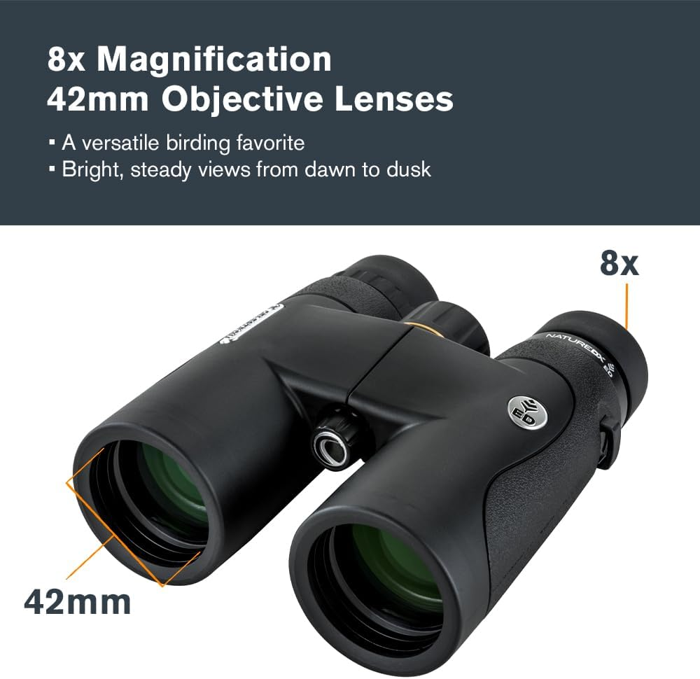 Celestron 72332 Nature DX ED 8X42 Binoculars - Premium Extra-Low Dispersion ED Glass Lenses Black image number 5