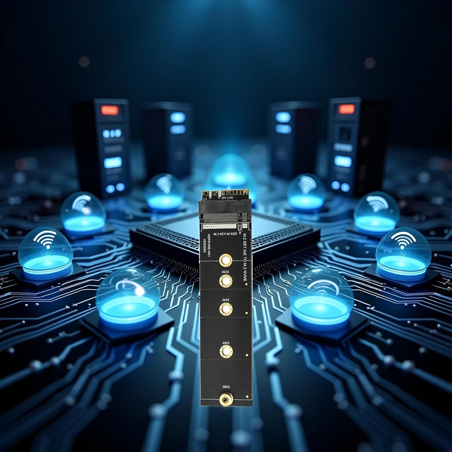 Black Wireless for M.2 A/E for Key Slot to for M.2 for M for Key Wifi Bluetooth-Compatible Adapter for Nvme PCI for Express M.2 Nvme Ssd Adapter Card M2 Key A-E to M2 NVME Adapter Converter Card To image number 3