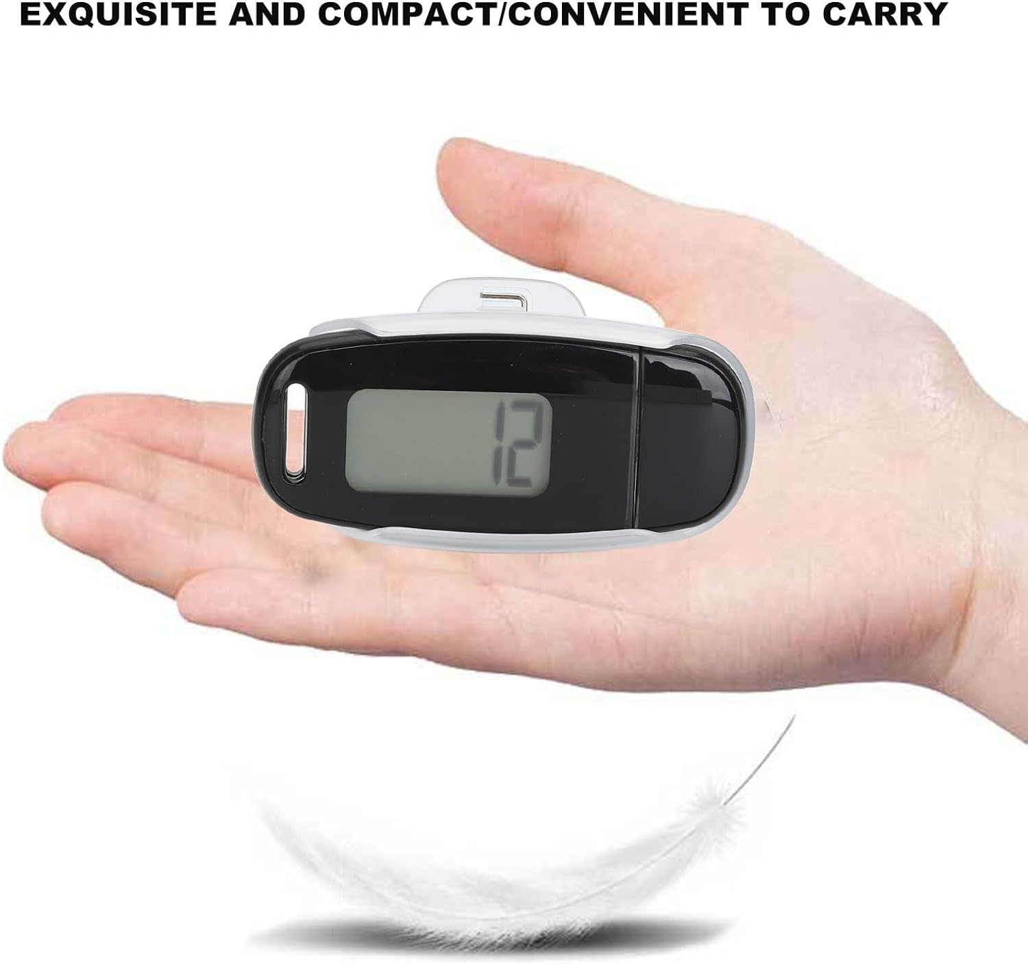 Penrux 3D Pedometer - Step Counter with Large LCD Screen, USB Rechargeable, Simple Walking Pedometer with Removable Clip and Strap for Women, Men, Kids image number 6