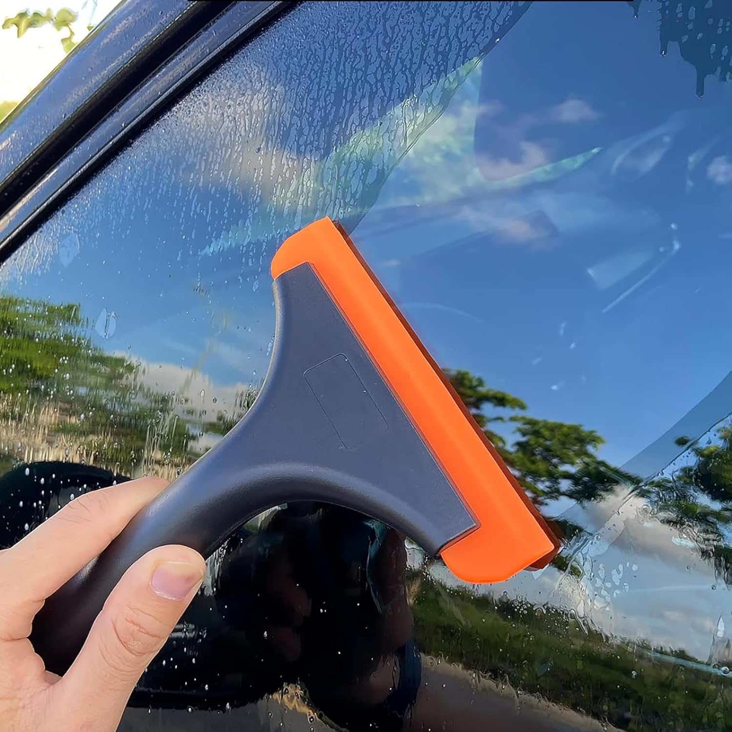 YAZZT Super Flexible Silicone Squeegee, Auto Water Blade, Water Wiper, Shower Squeegee, 5.9'' Blade and 7.5'' Long Handle, for Car Windshield, Window, Mirror, Glass Door image number 2