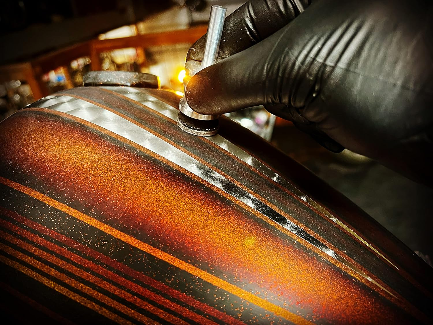 Lime Line Leaf Spinner 1" Inch Engine Turn for Gold and Silver Leafing image number 3