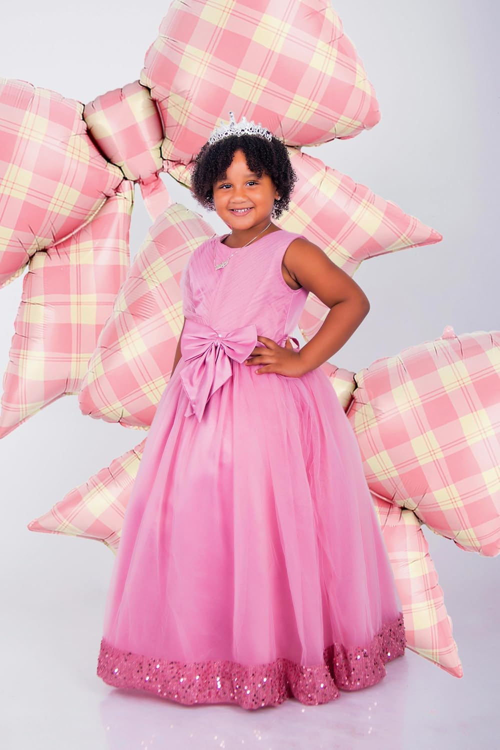 38 Inch Large Pink Plaid Bow Foil Balloons,Giant Matte Pink Bowknot Mylar Helium Balloon for Girl Women Birthday Decorations,Baby Shower Bride Engagement Wedding Decor Bachelorette Party Supplie 2 Pcs image number 4