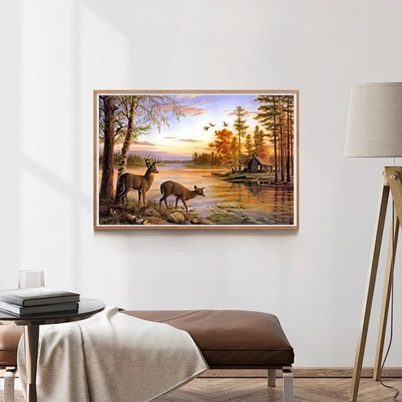 Diamond Painting Kits for Adults, 5D Diamond Art Painting Deer Art for Adult,Diy Full round 5D Diamond Drill Kit,Gem Art Craft Home Decor,Wall Painting Kit 16X12 Inch image number 5