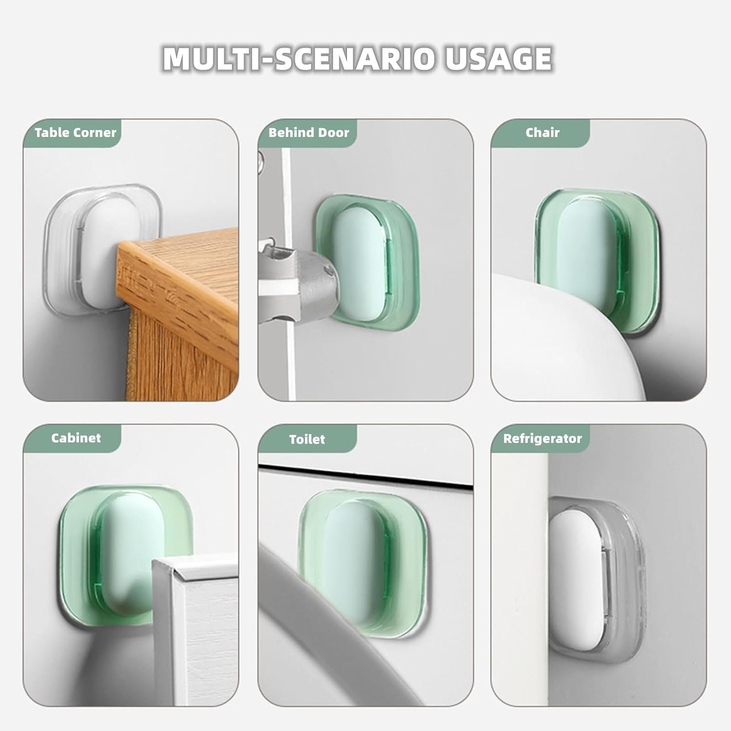 12Pcs Door Handle Bumper Self-Adhesive Thickened Wall Protection Door Knob Wall Cover Rubber Buffer Pad Translucent Silicone Door Stopper Suitable for Furniture Glass Table image number 4