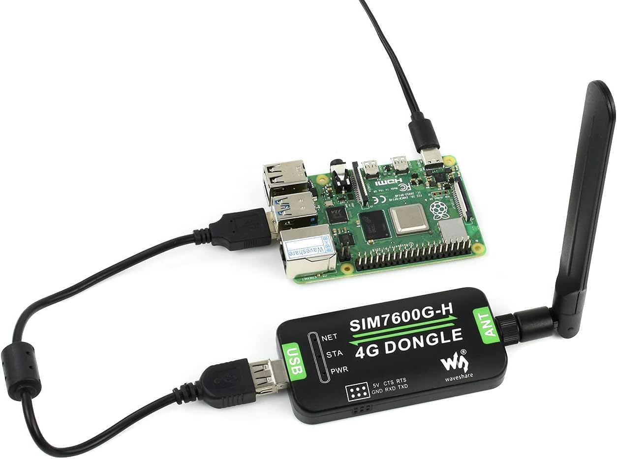 Waveshare SIM7600G-H 4G DONGLE with Antenna Compatible with Windows/Linux image number 5
