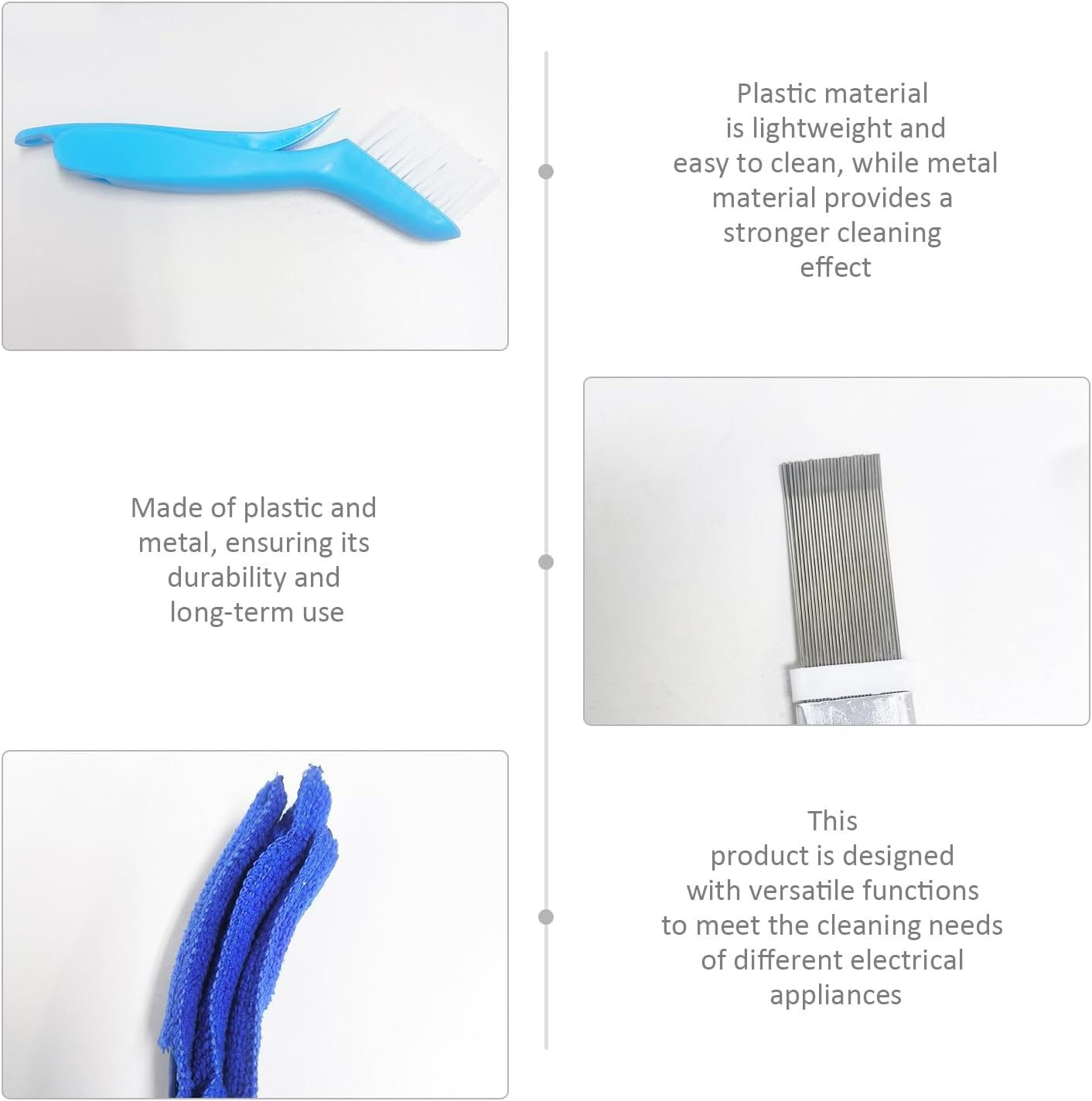 JDNFKG Pack of 4 Electric Cleaning Brushes, Multifunctional Cleaning Tools, Electric Dust Removal Tools, Suitable for Air Conditioners, Refrigerators and Evaporators image number 2