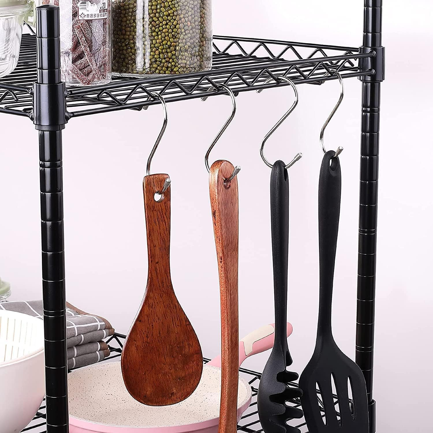 JZS Door Hooks,Over the Door Hangers Hooks Heavy Duty Organizer Hooks for Living Room, Bathroom, Bedroom, Kitchen Hanging Clothes,Towels,Hats,Coats,Bags,10 X Z Type Hook and 10 X S Type Hook,20Pcs image number 1