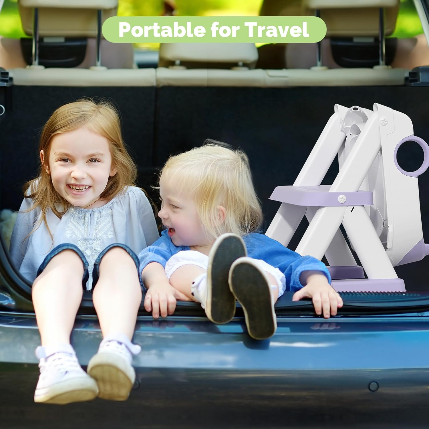 COOSEYA Toilet Seat, Potty Training Seat for Toddler, Upgraded 2-In-1 Potty Toilet Training for Boys and Girls,Waterproof Cushioned Mat with Non-Slip Step Stool(Purple) image number 1