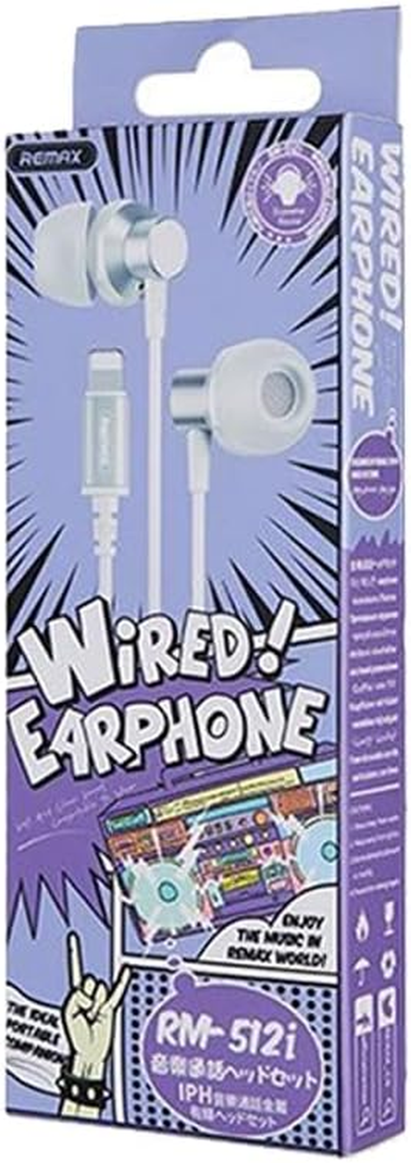 Remax Rm-512I Iph Metal Wired Earphone for Music and Call, Silver