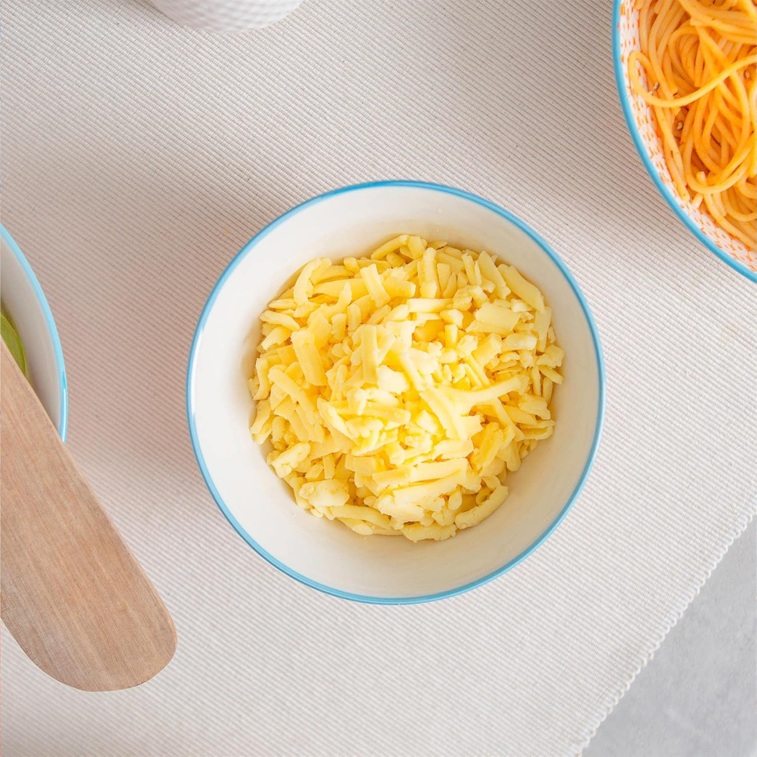 Nicola Spring Patterned Cereal Bowls - Orange - 16Cm - Pack of 6 - Hand Printed Japanese Style Porcelain Serving Bowls for Dessert, Pasta, Cereal, Salad, Noodles, Soup image number 1