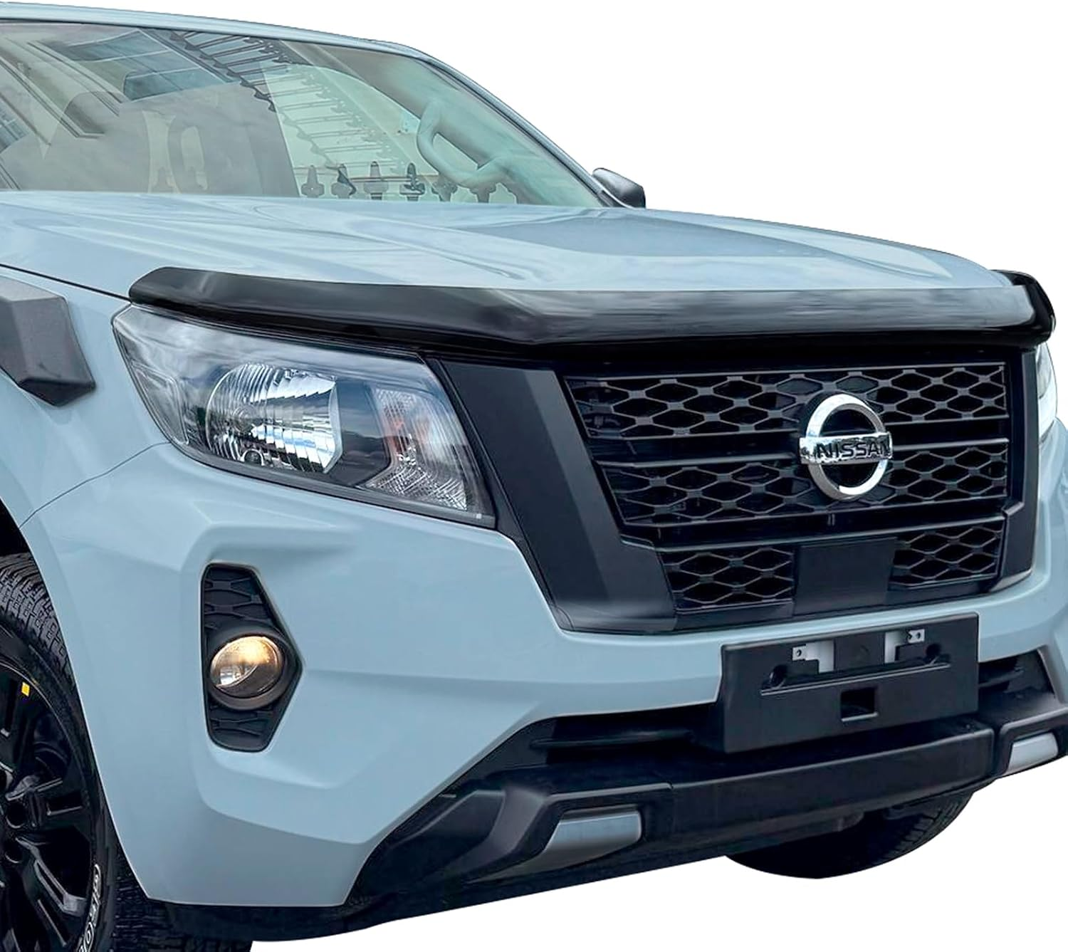 SUERAUTO4X4 Tinted Black Bonnet Protector for Nissan Navara NP300 D23 2021-2025 Accessories, Injection Front Bonnet Stone Protector Guard Trim Cover Car Exterior image number 6