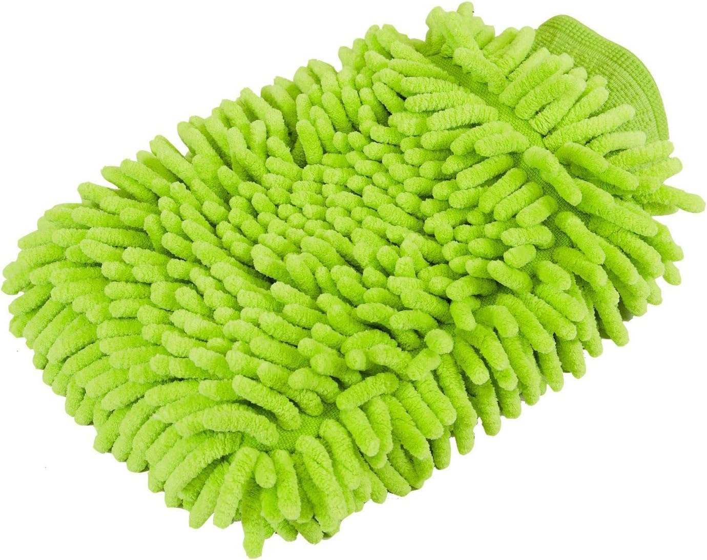 House Cleaning and Car Wash Mitts, Home Dusting Microfiber Gloves, Washing Clean Faster (Green/Blue, One Size) image number 3