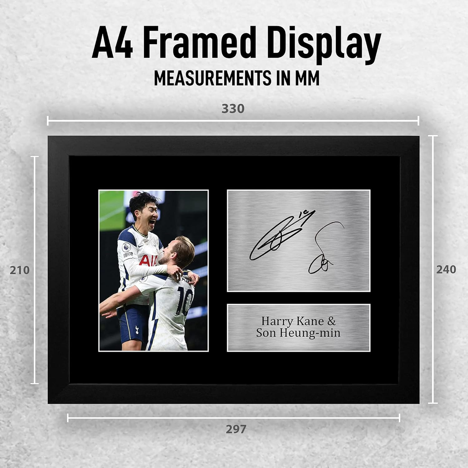 HWC Trading FR A4 Harry Kane & Son Heung-Min Tottenham Hotspurs Spurs Gifts Printed Signed Autograph Picture for Football Fans and Supporters - A4 Framed image number 1