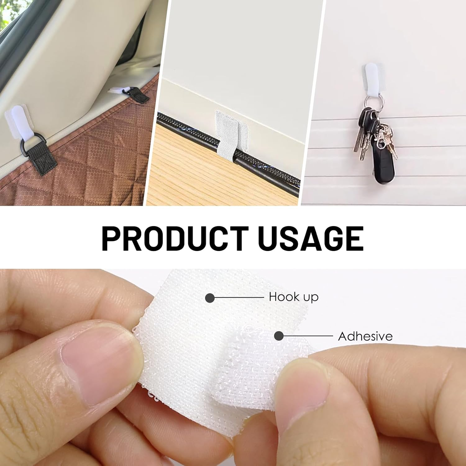 Pack of 60 Cat Net Attachment Cat Net Adhesive Hooks 3M Model Attachment of Cat Net for Balcony No Drilling Outdoor Adhesive Hooks for Cat Net Balcony Cat Protection Net (Without Cat Net, White) image number 4