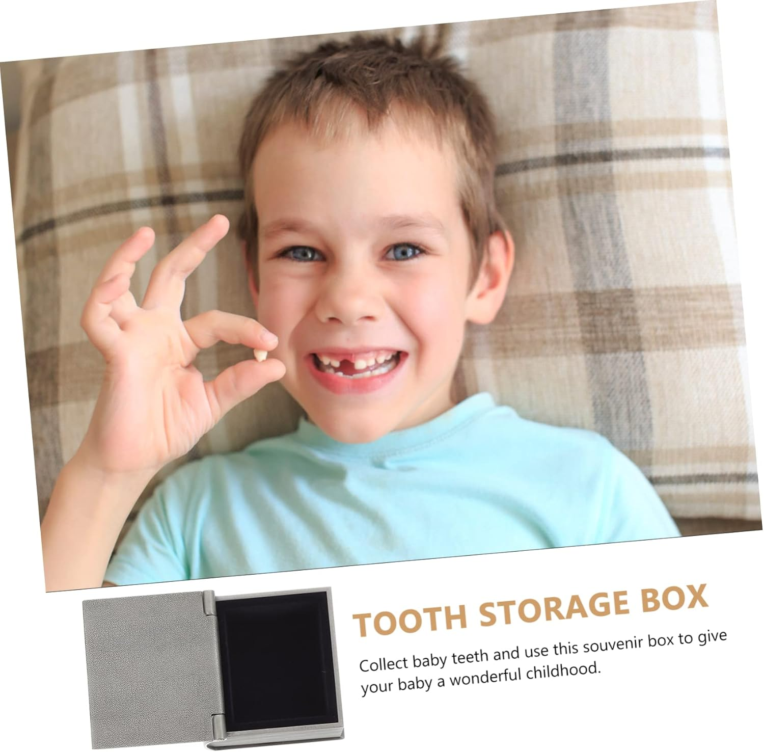 2 Pcs Baby First Tooth and Curl Keepsake Boxes Metal Storage Containers for Newborns Silver Retro Treasure Chest image number 2