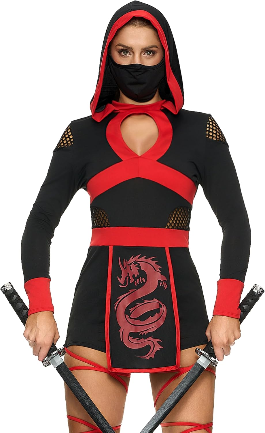 Spooktacular Creations Ninja Costume Women, Halloween Ninja Costume Adult with Mask for Halloween Dress up Party Cosplay image number 6