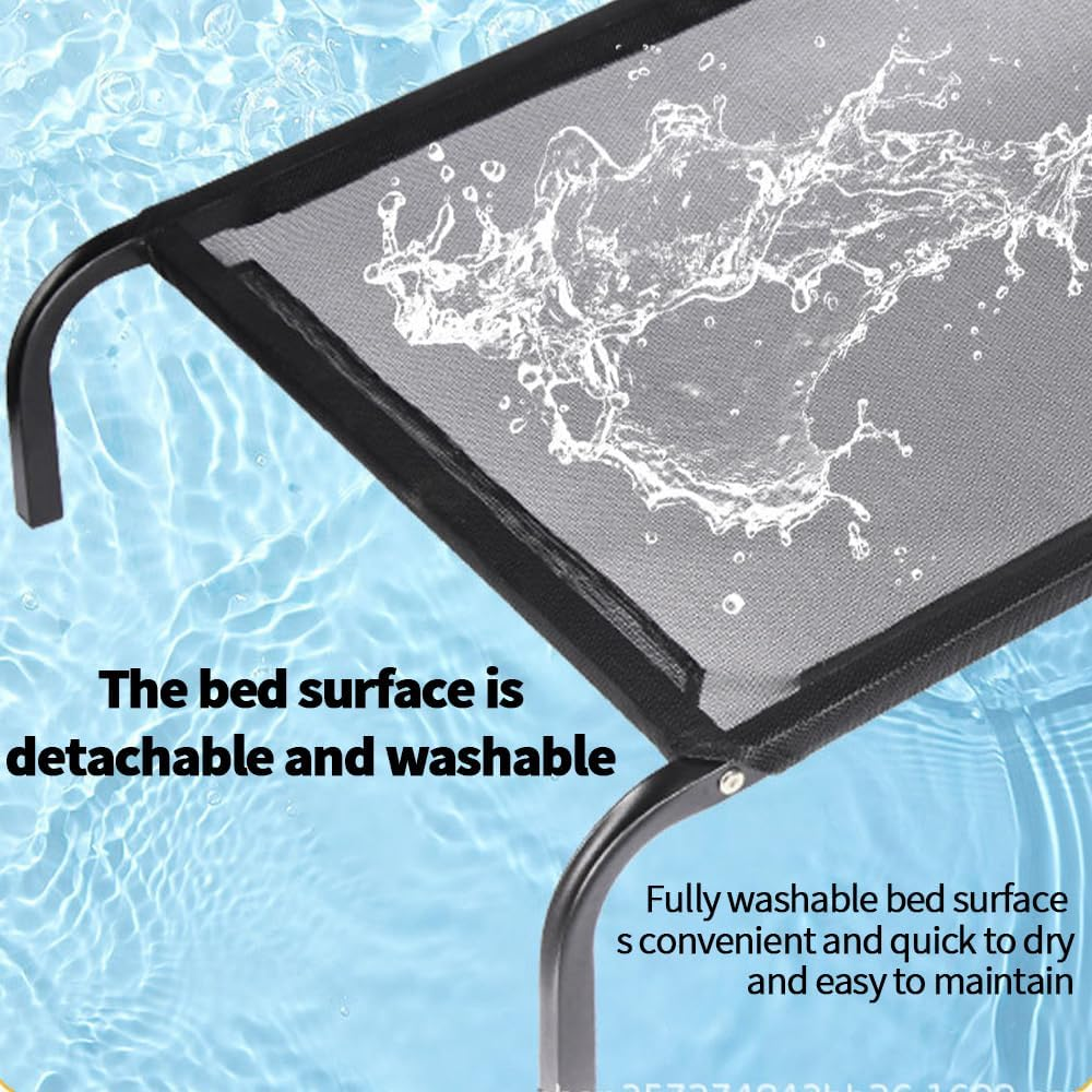 TOMVAES Dog Bed Raised Dog Bed Durable Scratch-Resistant Moisture-Proof Antibacterial Washable Suitable for Small and Medium-Sized Dogs to Cool down for Indoor and Outdoor Use, 67 * 58 * 15Cm image number 4