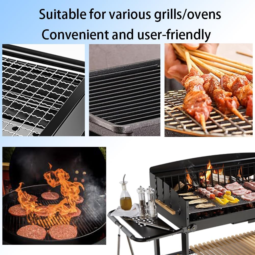 Grill Brush with Scraper and Long Wooden Handle for Safe Cleaning, Replaceable Stainless Steel Brush Hairs for Durable Use, Effortlessly Tackle Any Grill Surface image number 4