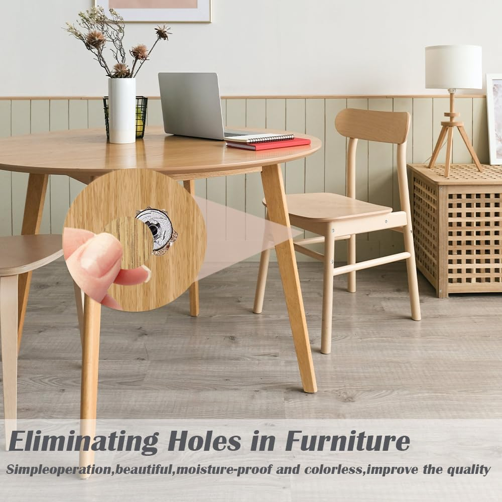 LICQIC Screw Hole Covers Stickers, Self Adhesive Screw Cover Caps Stick on Furniture Sticker Screw Hole, 54 Pcs Natural Oak, 21Mm