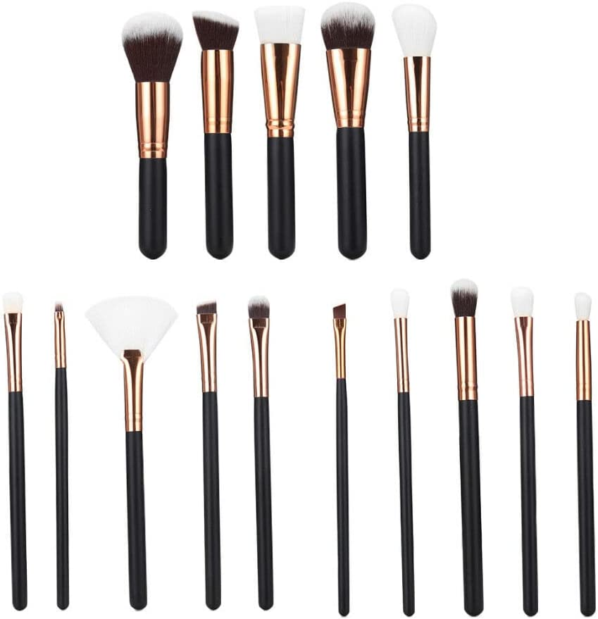 Soft 15Pcs Pro Face Powder Makeup Brushes Set Eyeshader Blending Highlight Tools image number 1