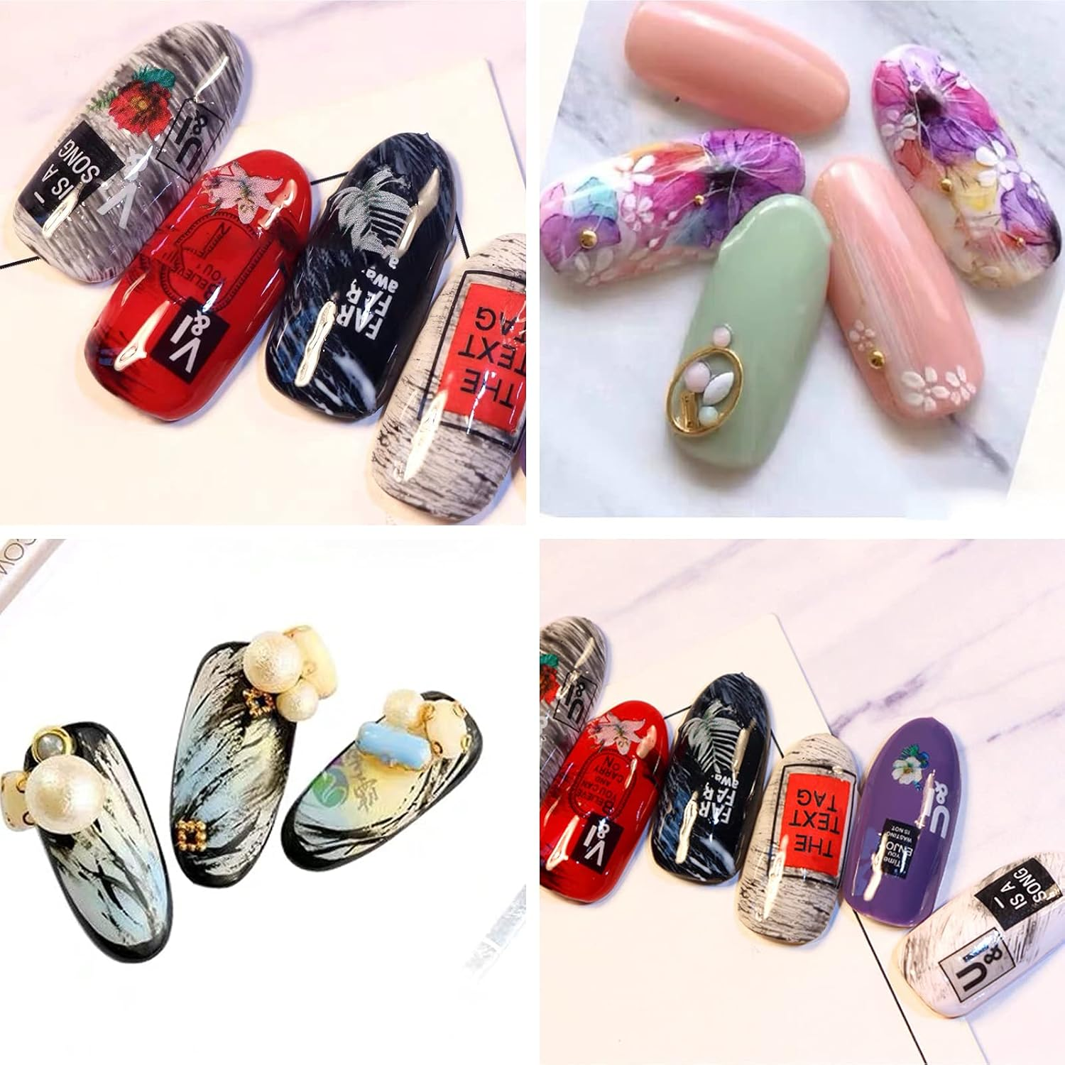 BQAN 2 Pc Nail Ombre Brush Pro Nail Art Tools, UV Gel Nail Art Painting Brush with Wood Handle image number 3